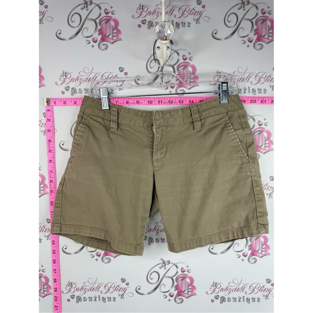 Hurley shorts tan khaki embroidered logo Women's Tan Cargo Shorts